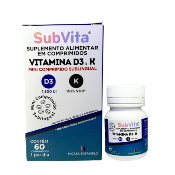 Subvita Vitamina D3 e K - 60 mini comprimidos - Image 2