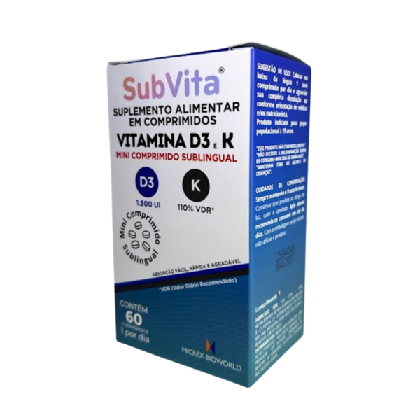Subvita Vitamina D3 e K - 60 mini comprimidos